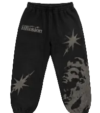 baggy cuffed illusion sweats